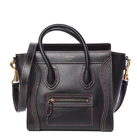 celine nano black smooth|NANO LUGGAGE BAG IN SMOOTH CALFSKIN .